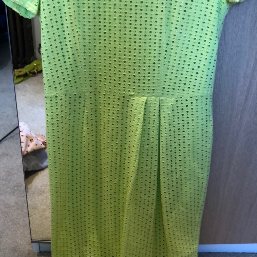 BNWT Nanette Lepore Chartreuse neon green a line dress - Picture 2 of 5